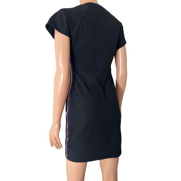 Silence & Noise Silence + Noise Anthropologie Rainbow side stripe Black SZ SM - Picture 5 of 10